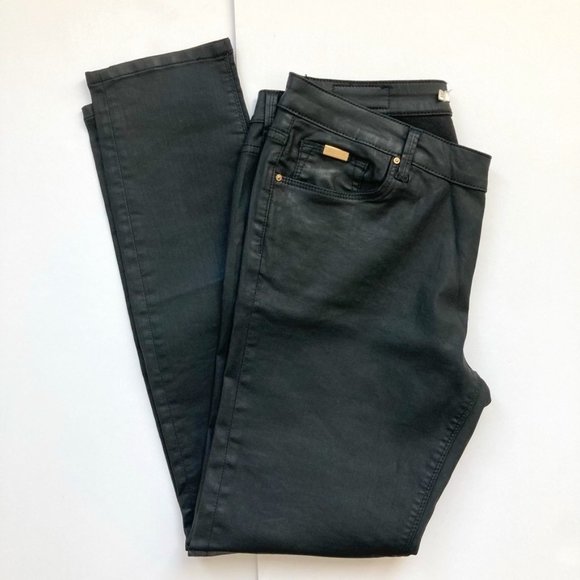 Zara Denim - ZARA VEGAN MOTO BLACK SKINNY JEANS PANTS
